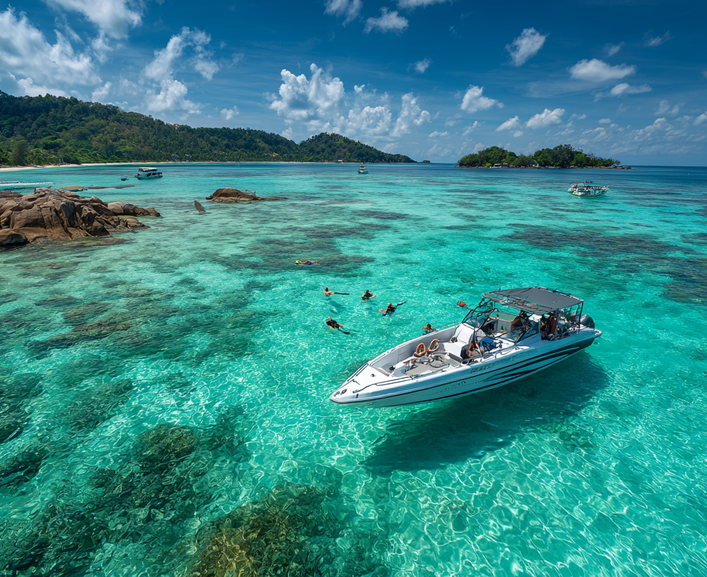 Phuket Tours Online Expat Run Phuket Tour Agency Phuket Tours Online A Luxurious Speedboat Anchored In The Shallow Wat 171f91f9 01a5 4549 84ca B7cb3c4f5a39