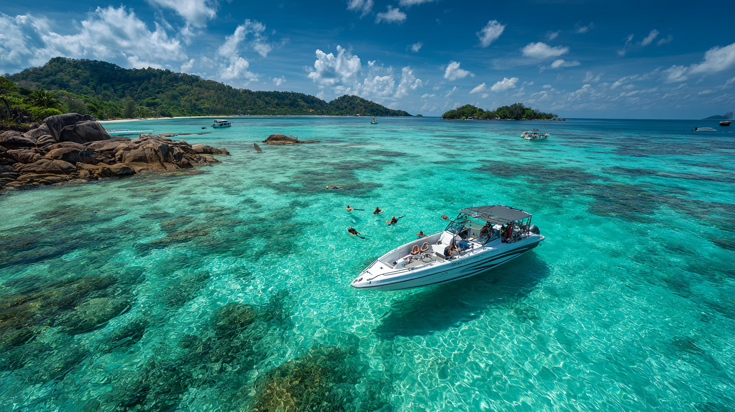 Phuket Tours Online Expat Run Phuket Tour Agency Phuket Tours Online A Luxurious Speedboat Anchored In The Shallow Wat 171f91f9 01a5 4549 84ca B7cb3c4f5a39