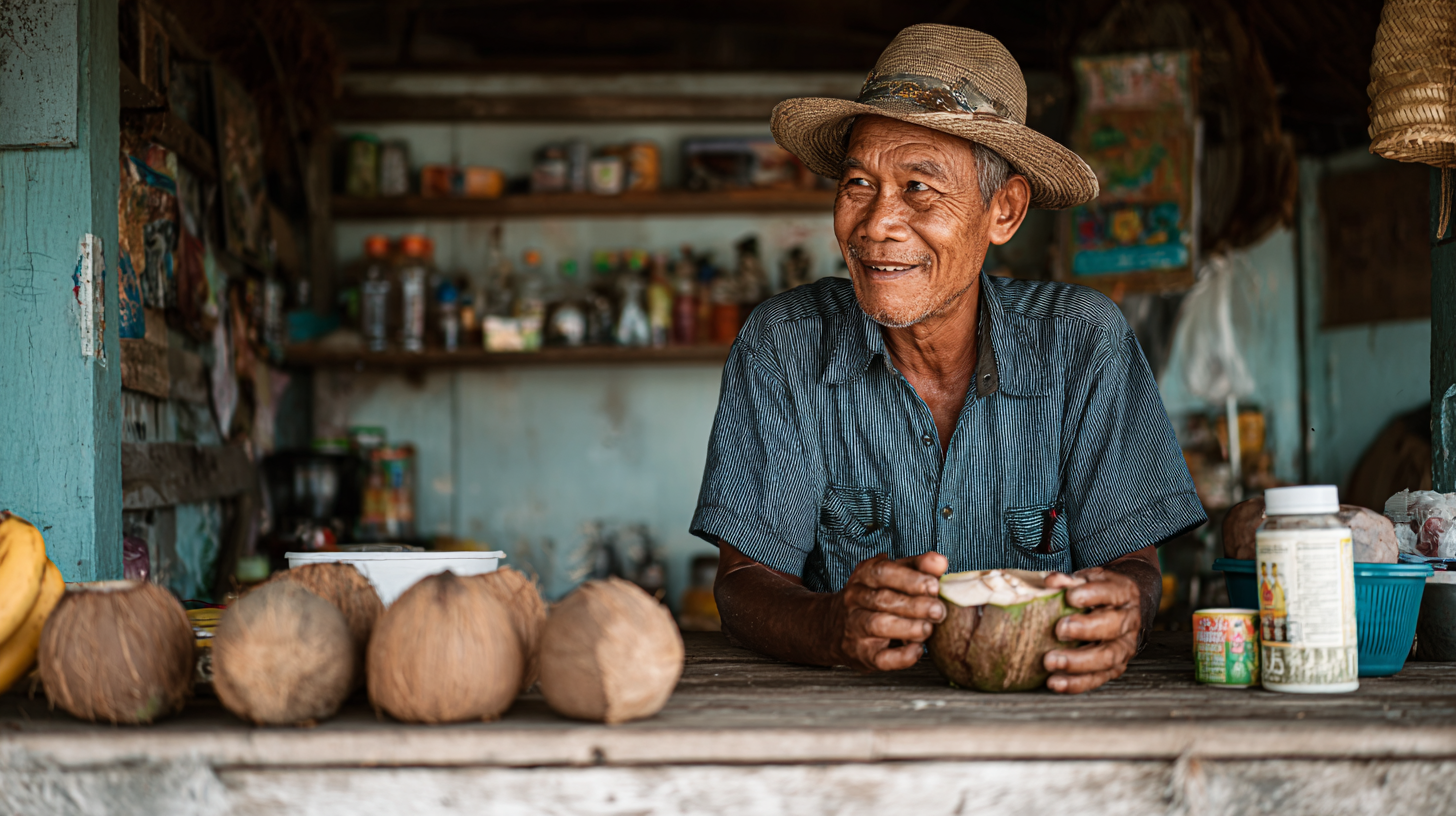 Phuket Tours Online Expat Run Phuket Tour Agency Phuket Tours Online Portrait Of A Local Vendor Preparing Fresh Coconu 1501008f 1a20 4b41 8868 83d1316340ef